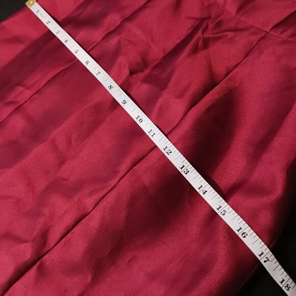 NEW Alfred Sung V-Neck Satin Trumpet‎ Gown with Side Slit, Burgundy #D761 - Picture 12 of 14